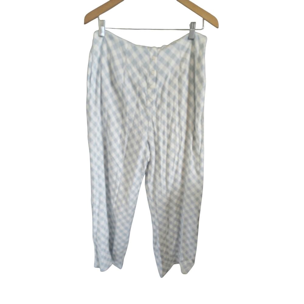Urban Outfitters Blue White Gingham Wide Leg Jumpsuit Romper Womens Medium - Picture 6 of 7